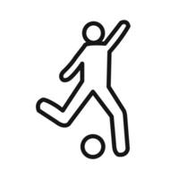 Soccer player with ball icon linear graphics set vector