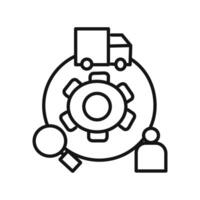 Supply chain process icon linear graphics set vector