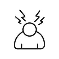 Stress icon linear graphics set vector