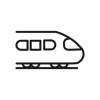 Subway high speed train icon linear graphics set vector