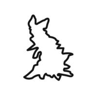 United Kingdom map icon linear graphics set vector