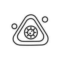 Virus Warning Alert icon linear graphics set vector