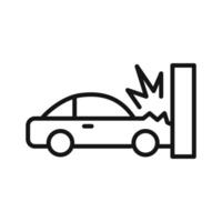 car Accident icon linear graphics set vector