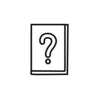 book with question mark icon linear graphics set vector