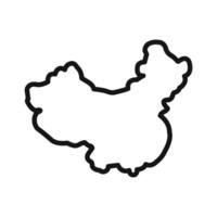 china map icon linear graphics set vector