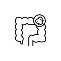 colorectral cancer icon linear graphics set vector