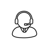 customer support icon linear graphics set vector