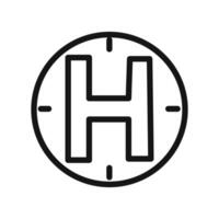 helicopter helipad icon linear graphics set vector