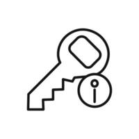 key information icon linear graphics set vector