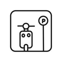 motorbike parking icon linear graphics set vector