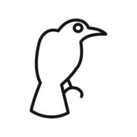 raven icon linear graphics set vector