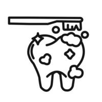 tooth cleaning icon linear graphics set vector
