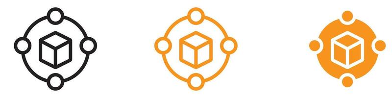 Blockchain Technology Icon for Cryptocurrency and Digital Ledger Applications vector