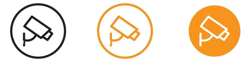 High-Resolution CCTV Camera Icon for Security Surveillance, Home Monitoring, and Business Safety Systems vector