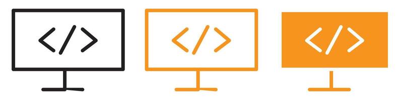Coding Icon Illustrating Software Development, Programming Tutorials, and Coding Bootcamps for Aspiring Developers and IT Professionals vector