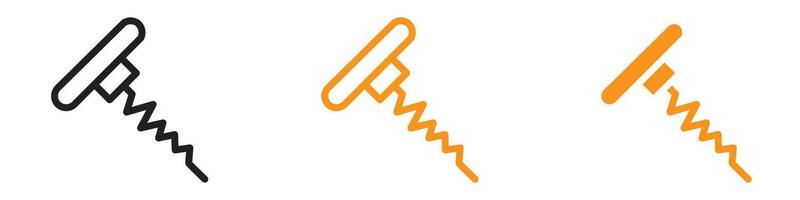 Corkscrew Opener Icon Depicting Wine Enthusiasts' Accessories, Bar Tools, and Bottle Openers for Beverage Services vector