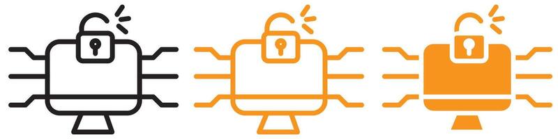 Intense Cyber Attack Icon Highlighting Digital Security Threats Essential for IT Security Presentations and Cyber Defense Awareness vector