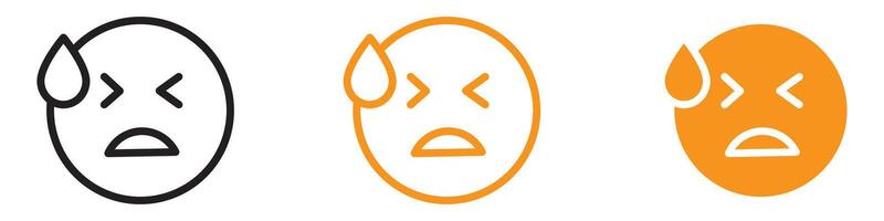 Expressive Desperate Emoji Icon for Emotional Messaging Versatile for Social Media and Digital Communication Conveying Distress vector