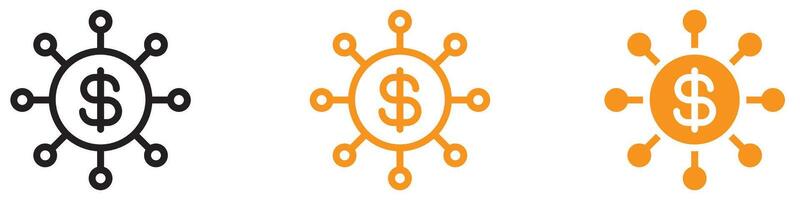 Diverse Diversified Investment Icon for Financial Graphics Illustrating Portfolio Diversity and Investment Strategies for Finance vector