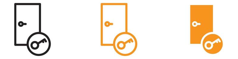 Secure Door Key Icon for Access Control and Security Systems Vital for Representing Safety and Protection in Lock and Key Graphics vector