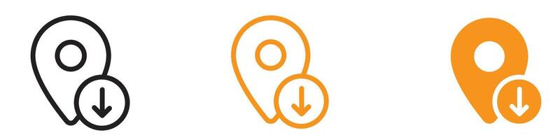 Accurate Download GPS Map Location Icon for Navigation and Travel Apps Critical for Representing GPS Functionality and Map Downloads vector