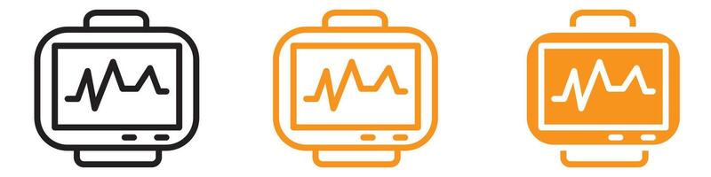 Precise ECG Monitor Icon for Medical and Health Graphics Essential for Representing Heart Monitoring and Cardiovascular Diagnostics vector