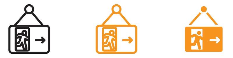 Essential Emergency Exit Icon for Safety and Evacuation Plans Crucial for Representing Safe Exits in Emergency and Fire Safety Graphics vector