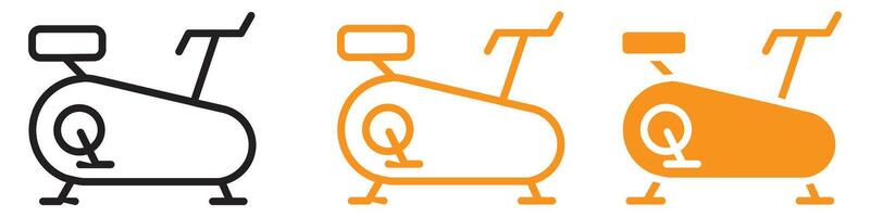 Dynamic Elliptical Bike Icon for Fitness and Exercise Illustrations Perfect for Representing Cardio Equipment and Workout Routines vector