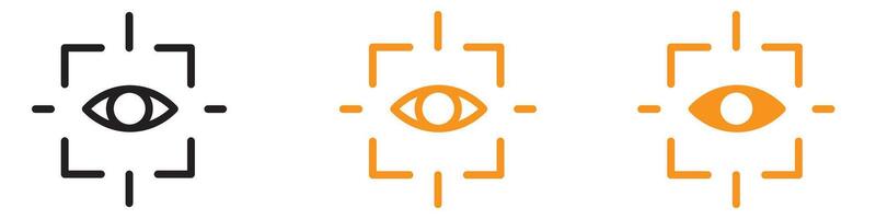 Advanced Eye Scanner Icon for Security and Biometric Graphics Ideal for Illustrating Eye Recognition and Scanning Technology vector