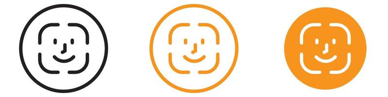 Secure Face ID Icon for Biometric Authentication Graphics Essential for Representing Facial Recognition and Identity Verification vector