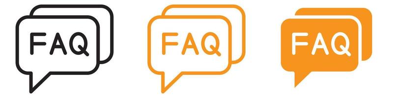 Informative FAQ Icon for Help and Support Sections Ideal for Representing Frequently Asked Questions in Customer Service Graphics vector