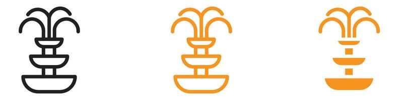 Serene Fountain Icon for Landscape and Garden Design Graphics Perfect for Representing Water Features and Tranquil Garden Elements vector