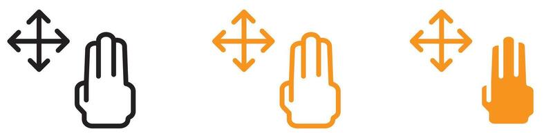 Dynamic Hand Fingers Gesture Swipe Rotate Icon for Interface and Interaction Graphics Ideal for Representing Touchscreen Gestures and User Interactions vector