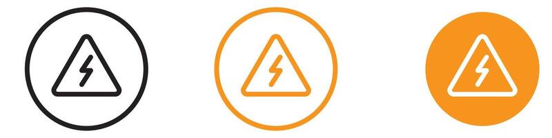 Warning High Voltage Icon for Electrical and Safety Graphics Crucial for Representing High Voltage Warnings and Electrical Safety vector