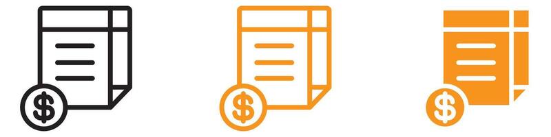 Detailed Invoice Document Icon for Finance and Business Graphics Ideal for Representing Invoices and Financial Documents vector