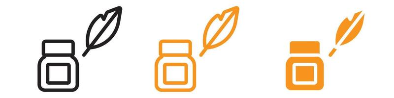 Classic Ink and Quill Icon for Writing and Literature Graphics Perfect for Representing Traditional Writing Tools and Literary Themes vector