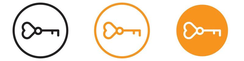 Romantic Love Key Icon for Valentine Day and Relationship Graphics Ideal for Representing Love and Romantic Key Symbols vector