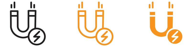 Powerful Magnet with Power Icon for Science and Physics Graphics Ideal for Representing Magnetic Forces and Physical Attraction vector