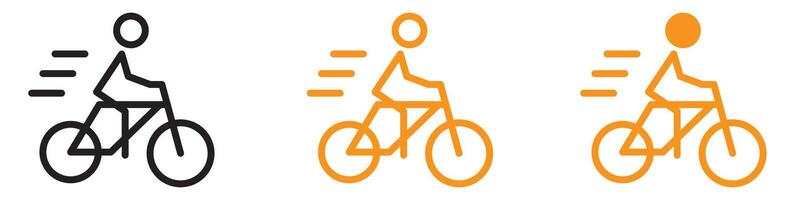 Active Man on Bicycle Icon for Cycling and Outdoor Sports Graphics Ideal for Representing Biking Activities and Healthy Lifestyle Choices vector
