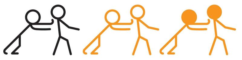 Supportive Man Pushing Another Person Icon for Assistance and Guidance Graphics Ideal for Representing Help and Support Actions vector