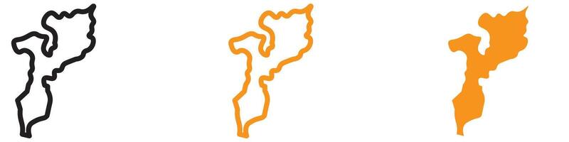 Detailed Mozambique Map Icon for Geographic and Travel Graphics Ideal for Representing Maps and Tourism in Mozambique vector