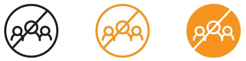 Social Distance No Gathering Icon for Public Health and Safety Graphics Perfect for Representing No Gatherings and Social Distancing Measures vector