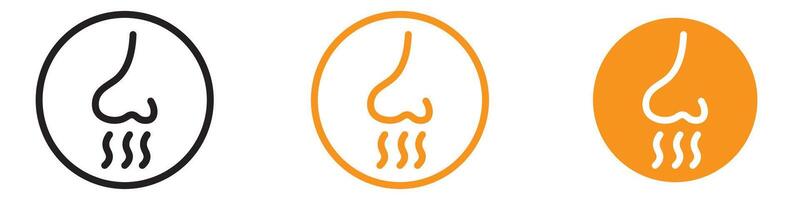 Air Quality Nose with Smoke Icon for Pollution and Health Warnings Graphics Ideal for Representing Smoke Inhalation and Air Quality Alerts vector