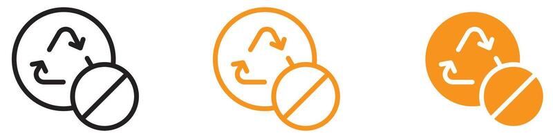 Environmental Non Recyclable Icon for Waste Management and Eco-Friendly Practices Graphics Essential for Representing Non-Recyclable Materials vector