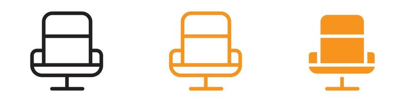 Ergonomic Office Chair Icon for Workplace Comfort and Productivity Graphics Ideal for Representing Office Furniture and Seating Solutions vector