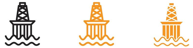 Industrial Oil Platform Icon for Energy Production and Offshore Drilling Graphics Essential for Representing Oil Extraction and Energy Infrastructure vector