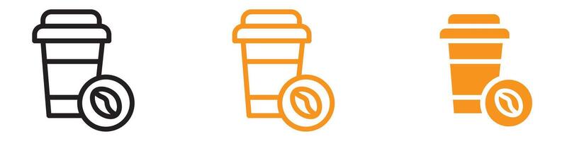 Disposable Paper Coffee Cup Icon for Beverage and Takeaway Graphics Ideal for Representing Takeaway Coffee and Hot Drinks vector