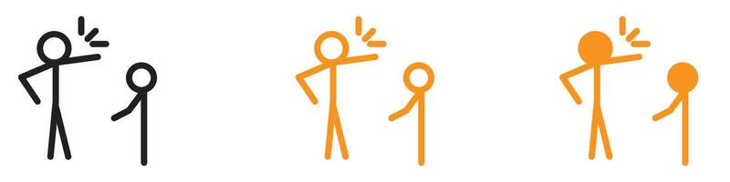 Disciplinary Parents Scolding Child Icon for Family Dynamics Graphics Ideal for Representing Parenting and Child Behavior Management vector