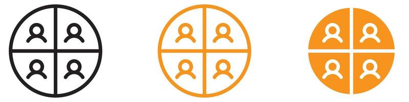 Demographic People Segmentation Icon for Marketing and Audience Analysis Graphics Essential for Representing Market Segmentation and Demographic Studies vector