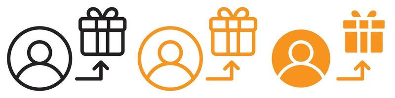 Generous Person Offering Gift Icon for Gifting and Celebration Graphics Ideal for Representing Gift Giving and Generosity vector